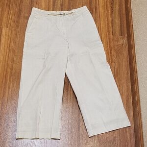 Express Women's Cropped Wide-Leg Pants in Light Cream